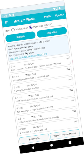 Hydrant App - Detail View