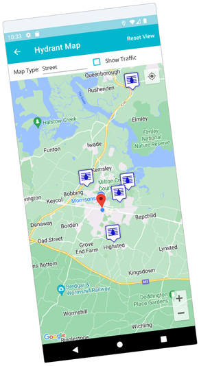 Hydrant App - Map View